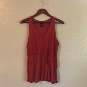 Burnt orange v-neck blouse/tank